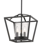 Mercer Mini Chandelier - Matte Black / Clear Seeded
