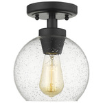 Galveston Ceiling Light Fixture - Matte Black / Seeded