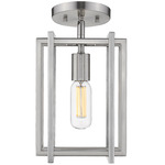 Tribeca Semi-Flush Ceiling Light - Pewter / Pewter / Pewter