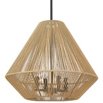 Valentina 4-Light Pendant - Matte Black / Raffia