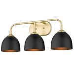Zoey Bathroom Vanity Light - Olympic Gold / Matte Black