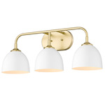 Zoey Bathroom Vanity Light - Olympic Gold / Matte White