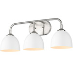 Zoey Bathroom Vanity Light - Pewter / Matte White