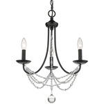 Mirabella 3-Light Chandelier - Black / Crystal