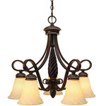 Torbellino 5-Light Chandelier - Cordoban Bronze / Remolino