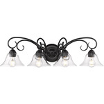 Homestead Bathroom Vanity Light - Matte Black / Clear