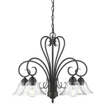 Homestead Chandelier - Matte Black / Clear