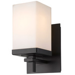 Maddox Wall Sconce - Matte Black / Opal