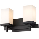 Maddox Bathroom Vanity Light - Matte Black / Opal