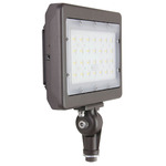 Slim Outdoor Narrow Flood Light with .5IN Threaded Knuckle - Bronze