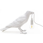 Bird Waiting Outdoor Table Lamp - White