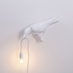 Bird Looking Outdoor Wall Sconce - White