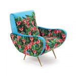 Roses Armchair - Gold / Blue