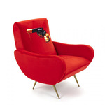 Revolver Armchair - Gold / Red