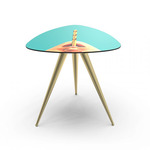 Drill Side Table - Gold