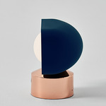 Hoodie Cordless Table Lamp - Shiny Copper / Navy Blue