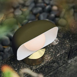 Hoodie Cordless Table Lamp - Champagne Gold / Matte Olive Green