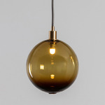 Drape Pendant - Brushed Brass / Transparent Olivin