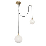 Drape Composition 1 Pendant - Brushed Brass / Opaque White