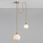 Drape Composition 1 Pendant - Brushed Brass / Opaque White