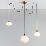 Drape Composition 2 Pendant - Brushed Brass / Opaque White