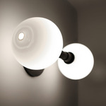 Stem 2X Wall Sconce / Ceiling Light - Dark Oxidized / Opaque White