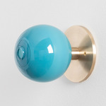 Stem 1X Wall Sconce / Ceiling Light - Brushed Brass / Opaque New Blue