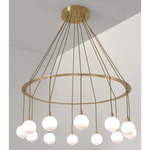 Drape Circle 12 Chandelier - Brushed Brass / Opaque White