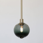 Stem 1X Pendant - Brushed Brass / Transparent Smoke