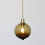 Stem 1X Pendant - Brushed Brass / Transparent Olivin