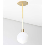 Stem 1X Pendant - Brushed Brass / Opaque White