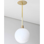 Stem 1X Pendant - Brushed Brass / Opaque White