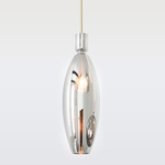 Reflect Pendant Shape 1 - Brushed Brass / Mirrored Silver