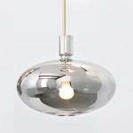 Reflect Pendant Shape 2 - Brushed Brass / Mirrored Silver