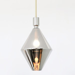 Reflect Pendant Shape 3 - Brushed Brass / Mirrored Silver