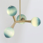 Veer Pendant - Brushed Brass / Opaque New Blue