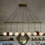 Drape Linear Chandelier - Brushed Brass / Opaque White
