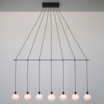 Drape Linear Chandelier - Dark Oxidized / Opaque White