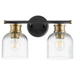 Monarch Bathroom Vanity Light - Aged Brass / Clear