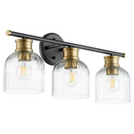 Monarch Bathroom Vanity Light - Aged Brass / Clear