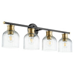 Monarch Bathroom Vanity Light - Aged Brass / Clear
