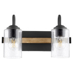 Pepper Glass Bathroom Vanity Light - Noir / Peppered Glass