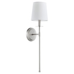 Linen Shade Adjustable Wall Sconce - Satin Nickel / Linen