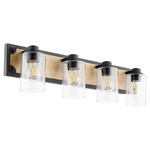 Corner Bracket Bathroom Vanity Light - Noir / Peppered Glass