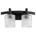 Stadium Bathroom Vanity Light - Noir / Clear Chiseled Glass