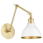 Two-Toned Wall Sconce - Aged Brass / White