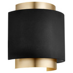 Two-Toned Drum Wall Sconce - Aged Brass / Black