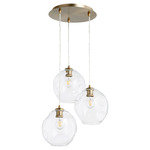 Numen Multi Light Pendant - Aged Brass / Clear