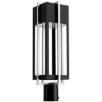 Al Fresco Post Light - Black / Satin Nickel