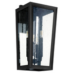 Bravo 120V Outdoor Wall Sconce - Noir / Clear Seeded